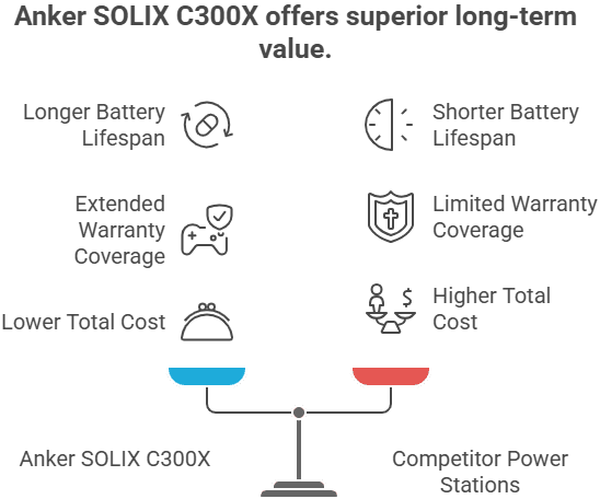 Compare between Anker SOLIX C300X with Other Power Station